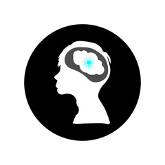 thinking person icon, vectors illustration