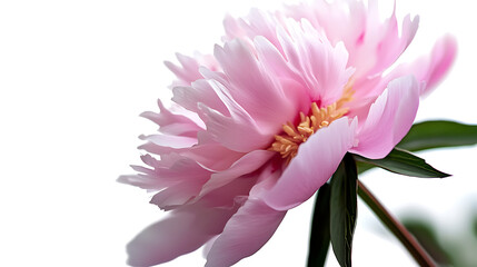 A pink flower with a green stem