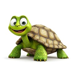 Cute cartoon turtle character with a joyful expression and design