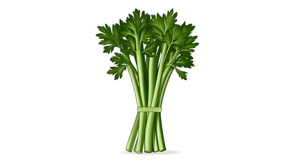 Fresh Celery Bunch with Crisp Green Leaves and Sturdy Stalks