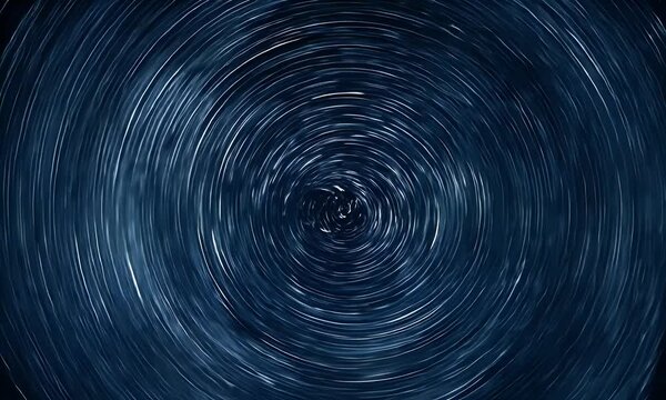 A mesmerizing star trail image depicting celestial movement around a central point.