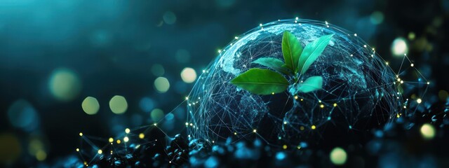 Concept of plant growth and the importance of preserving Earth.