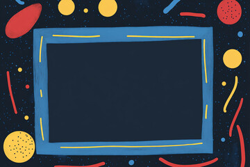 Colorful Frame, A Vibrant Frame with Geometric Shapes and Colors, Ready for Your Message, wallpaper.