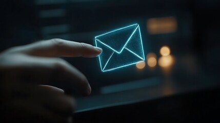 Sending digital messages virtual space email concept technology