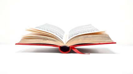 Opened Red Hardback Book - Educational & Literary Illustration