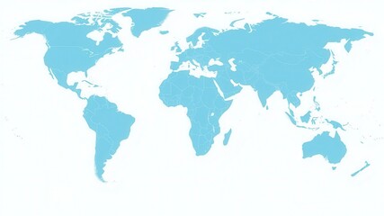 Fototapeta premium World political map with blue and white color scheme, map, vector