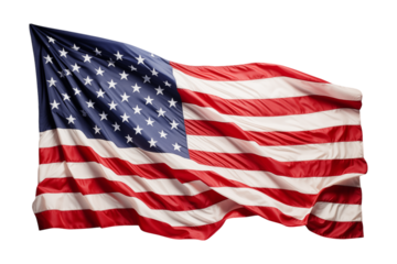 american flag isolated on white