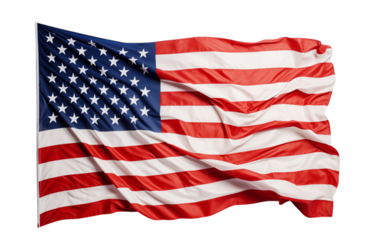 american flag isolated on white