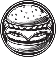 Monochrome burger logo 2