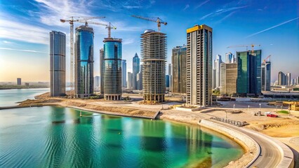 Obraz premium Timelapse of construction on Al Reem Island