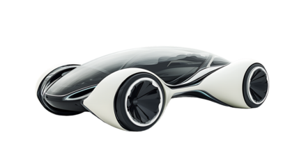 A futuristic concept car isolated on white background 