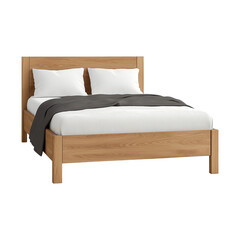 bed with pillows isolated on white