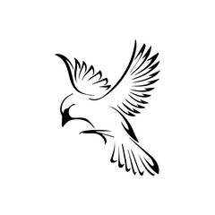 dove icon in black and white