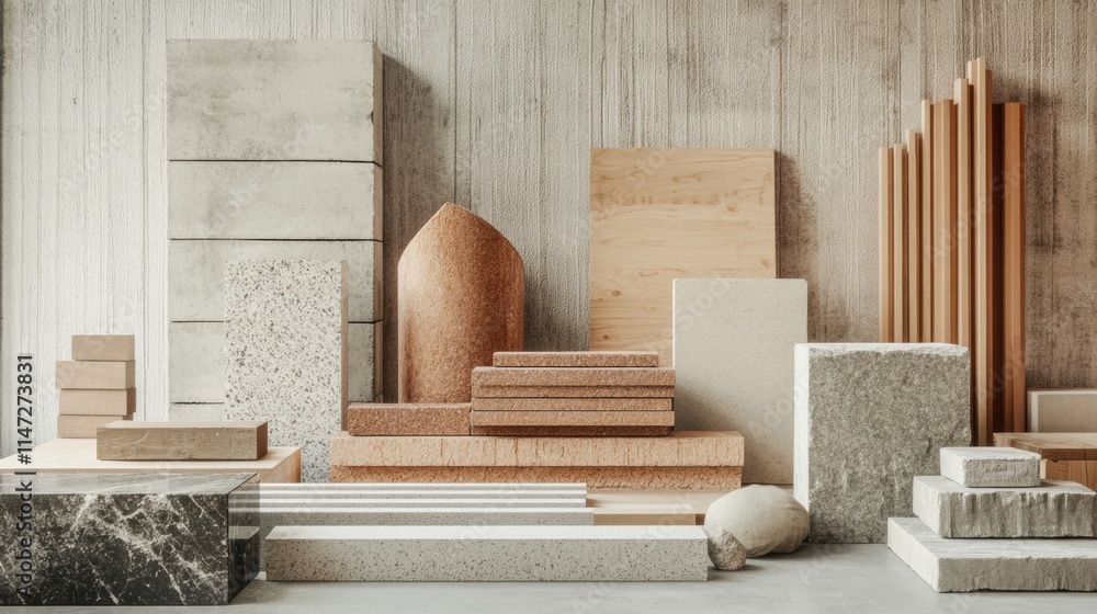 Leinwandbilder variety of construction materials displayed neatly in an indoor setting with ample copy space for cr