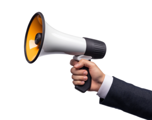hand holding megaphone