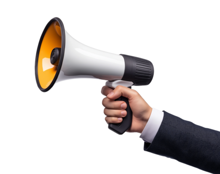 hand holding megaphone
