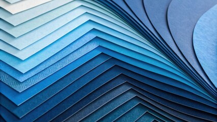 Obraz premium Abstract Geometric Pattern of Layered Blue Paper Sheets With Subtle Variations in Hue and Texture