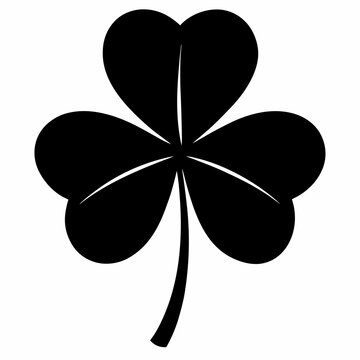 recommend clip art: silhouette of shamrock, Black silhouette of shamrock plant, Vector illustration design.