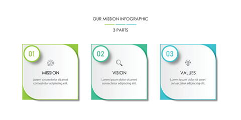 Fototapeta premium Mission, vision, values, graphic design template. eps 10 on white background 