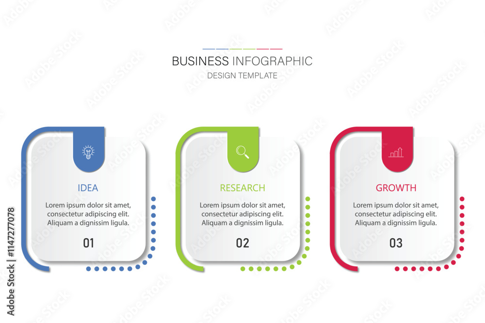 Poster three step infographic element design vector template for presentation.