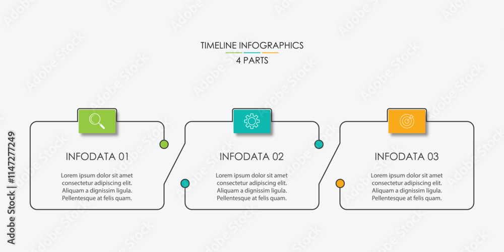 Poster three step infographic element design vector template for presentation.
