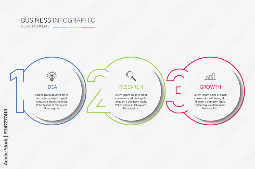 Poster three step infographic element design vector template for presentation.
