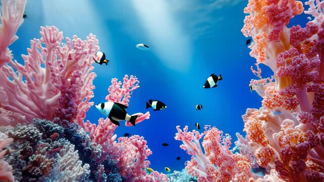 Vibrant Underwater Coral Reef Scene