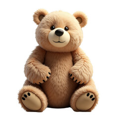 Obraz premium A digital rendering of a plush teddy bear with realistic fur texture