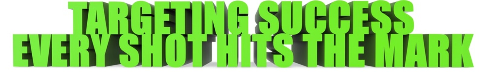 Targeting Success Every Shot Hits the Mark, 3d text