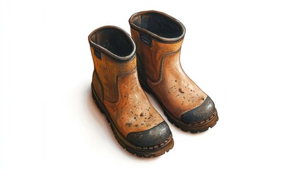 A Pair Of Well Worn Leather Boots