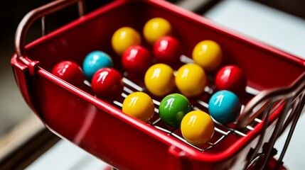 red raffle game with different colored balls for bingo and lottery games