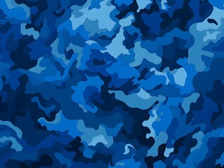 Abstract Blue Camouflage Pattern