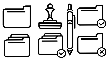 Simple Set of Documents Related Vector Line Icons. Contains such Icons as Contract, Passport, Blank Pages and more. Editable Stroke. 48x48 Pixel Perfect.