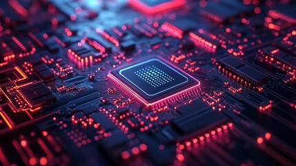 Fototapeta premium Abstract Illustration of Interconnected Circuit Board Design