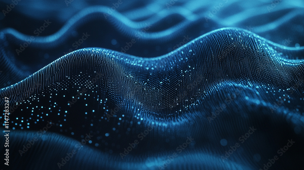 Aufkleber waves of blue light create a mesmerizing pattern under soft illumination.