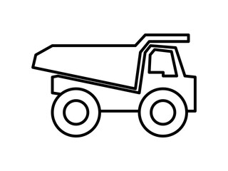 mining truck icon, simple flat style, illustration, logo sign symbol pictogram template, for ui or ux isolated on white for mobile app, editable