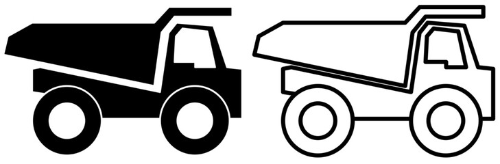 mining truck icon, simple flat style, illustration, logo sign symbol pictogram template, for ui or ux isolated on white for mobile app, editable