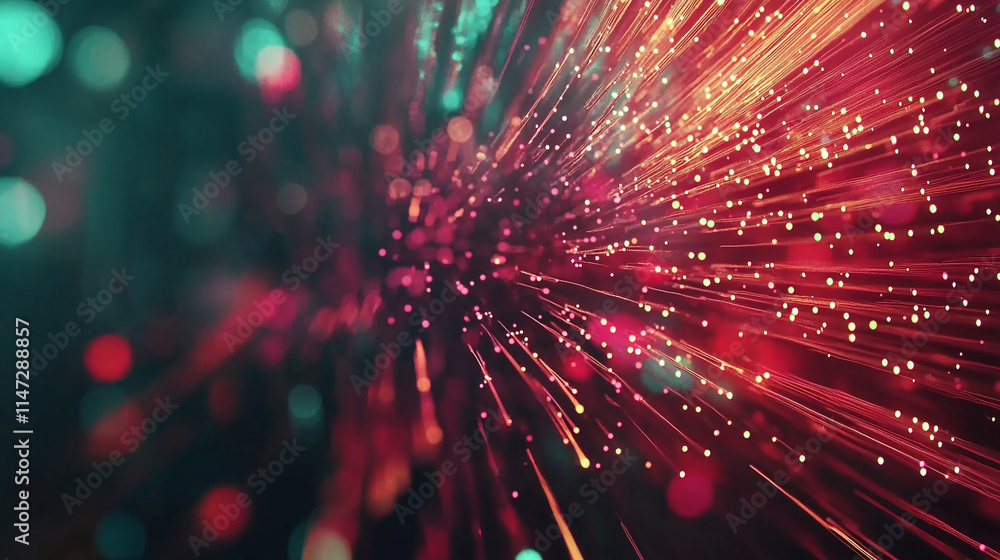 Poster vibrant abstract light patterns create a dynamic atmosphere at night.