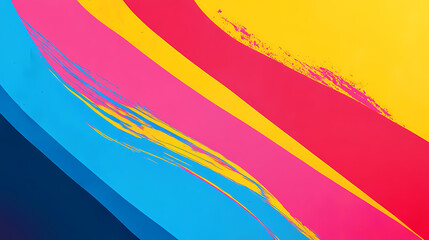 Obraz premium A colorful abstract painting with a yellow line. Oblique. Illustration
