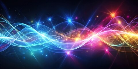 Fototapeta premium Fractal light waves creating abstract futuristic background, fractal, light, waves, abstract, futuristic, background, pattern