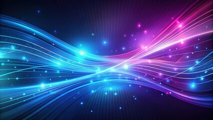 Obraz premium Abstract technology background with dynamic blue and purple lines , abstract, technology, background, waving, lines, blue