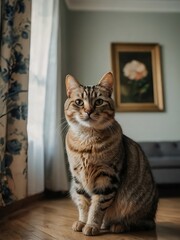 Obraz premium a cat in the room, Facing forward 