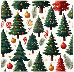 Vector Christmas tree on white background