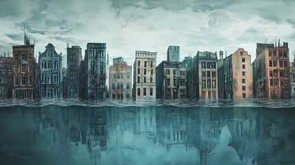 Obraz premium remnants submerged cities