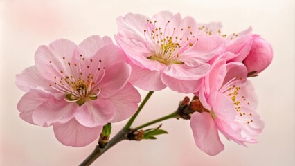 Delicate pink blossoms with yellow stamens, showcasing the beauty of nature's artistry in full bloom.