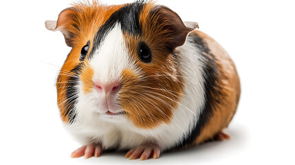 A small brown and white animal with a black nose