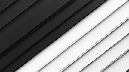 Fototapeta premium Black and White Diagonal Lines Abstract Minimalist Design