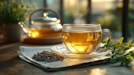 Enjoy a Relaxing Moment with Herbal Tea and Its Fragrant Aroma