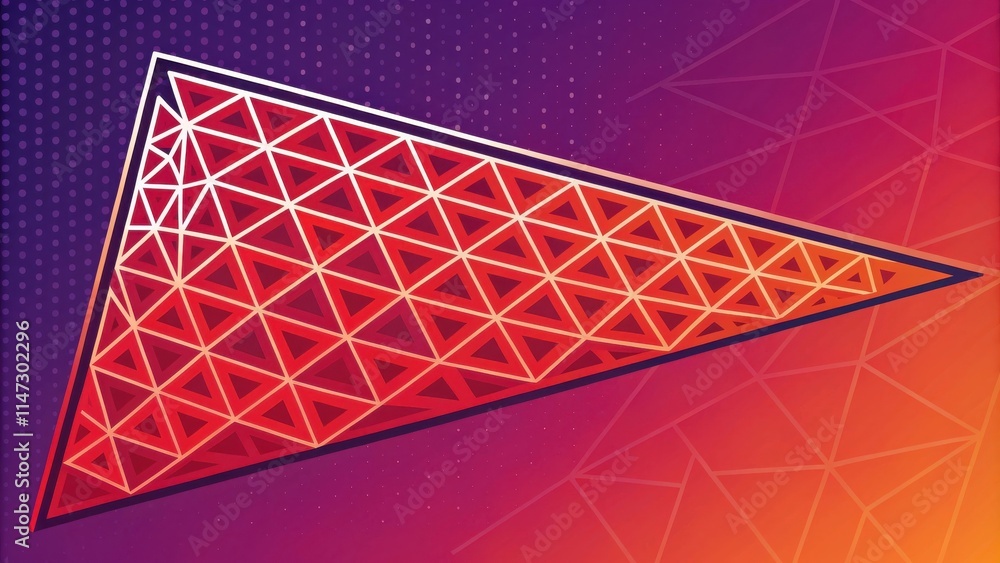 Poster A Vibrant Abstract Triangle Pattern with a Gradient Background