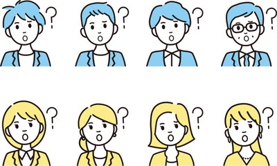 ビジネスパーソンの人物アイコン・アバターアイコンセット